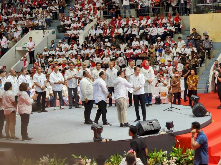 Relawan Teriakkan Prabowo Saat Jokowi Sebut Indonesia Butuh Pemimpin Pemberani