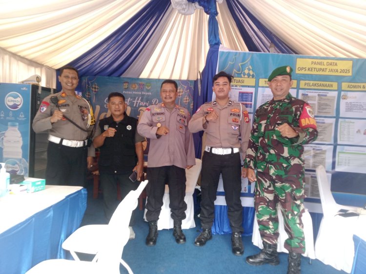 Dalam Rangka Pengamanan Idul Fitri 2025, Koramil 07/Limo Perkuat Pospam Polsek Cinere
