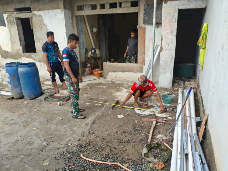Satgas TMMD Ke-124 Kodim 0508/Depok Fokus Menyelesaikan Pembangunan Fisik Pengecoran Jalan, Pembuatan Drainase dan Renovasi RTLH