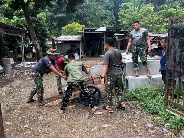 Hari Keenam Satgas TMMD ke-124 Kodim 0508/Depok Melaksanakan Pekerjaan Sesuai Progres