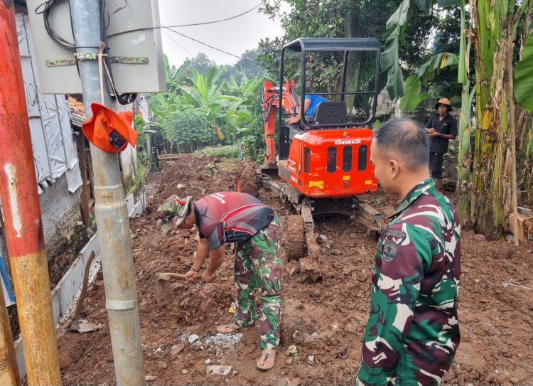 TMMD Ke-124 Depok Percepat Pembangunan Drainase dan RTLH Setelah Menyelesaikan Pengecoran Jalan