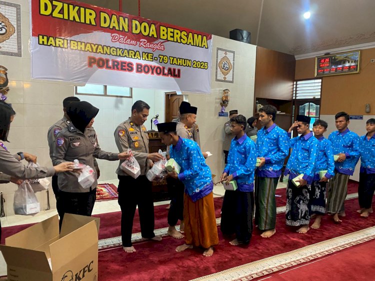 Dzikir dan Doa Bersama Mempererat Semangat Bhayangkara ke-79 di Polres Boyolali